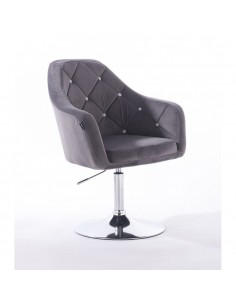 Hroove Salon Chair - Grey Velour Bella Furniture BFHR830
