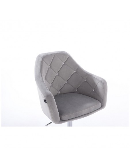 Hroove Salon Chair - Light Grey Velour Bella Furniture Scandinavian Style BFHR830