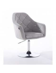 Hroove Salon Chair - Light Grey Velour Bella Furniture Scandinavian Style BFHR830