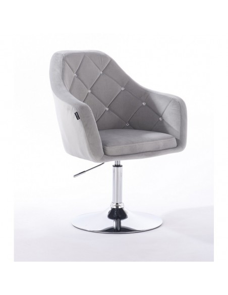 Hroove Salon Chair - Light Grey Velour Bella Furniture Scandinavian Style BFHR830