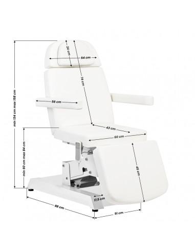 COSMETIC CHAIR EXPERT W-12D 2 MOTORS WHITE