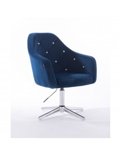 Hroove Salon Chair - Blue Velour BFHR830CROSS