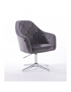 Hroove Salon Chair - Grey Velour BFHR830CROSS