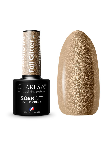 CLARESA Hybrid nail polish FULL GLITTER 2 -5g