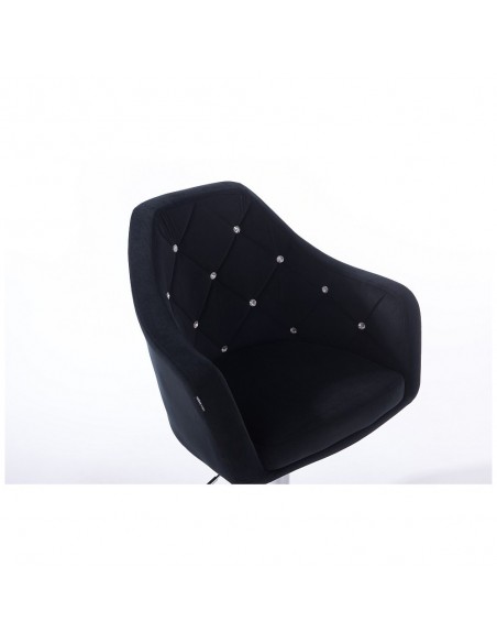 Hroove Salon Chair On Wheels - Black Velour Bella Furniture Ireland BFHR830CK
