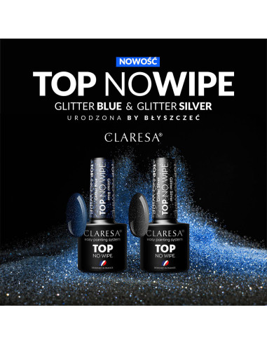 CLARESA Top No Wipe 5g Glitter Silver  
