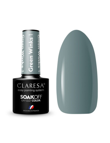 CLARESA hybrid polish GREEN WINKS 1 -5g