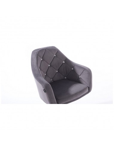 Hroove Salon Chair On Wheels - Grey Velour BFHR830CK