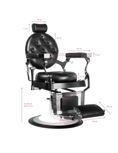Gabbiano barber armchair Emperor black