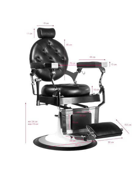 Gabbiano barber armchair Emperor black