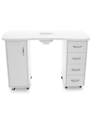 Desk 2027 white two cabinets with an absorber