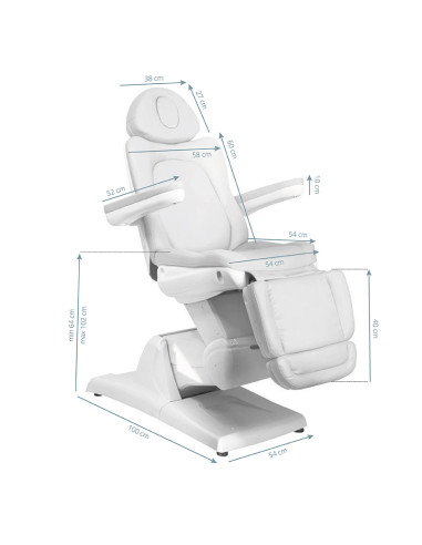 Electric cosmetic chair azzurro 870 3 strong white