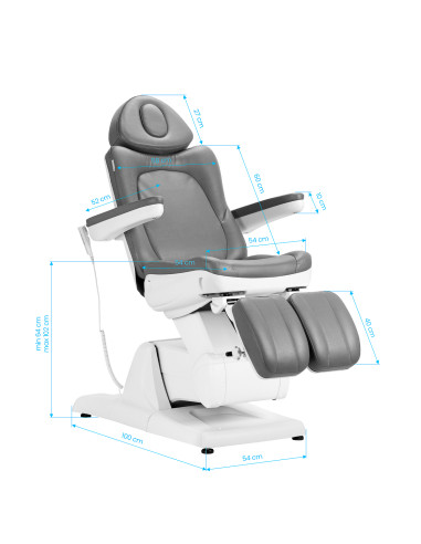 Electric cosmetic chair azzurro 870s pedi 3 strong Gray