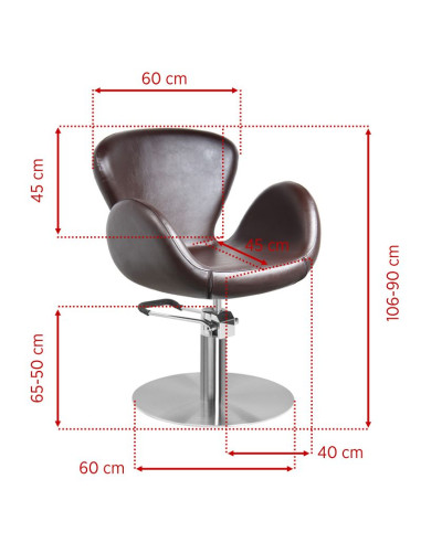 Gabbiano hairdressing chair Amsterdam brown