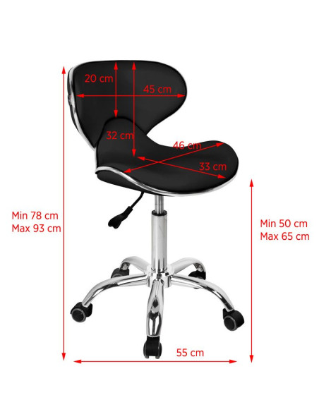Gabbiano cosmetic stool q-4599 black