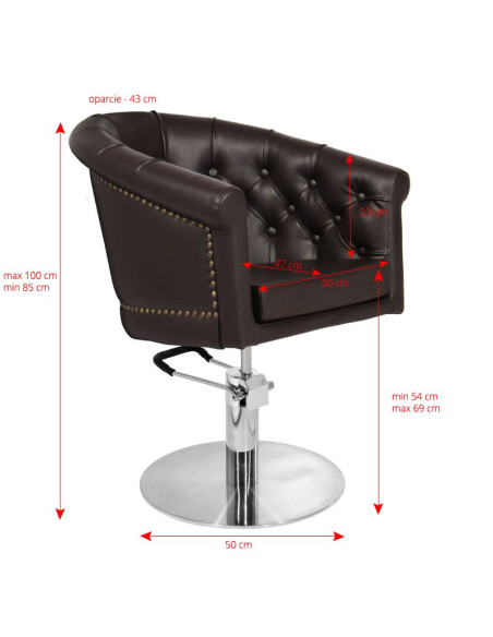 Gabbiano london brown hairdressing chair