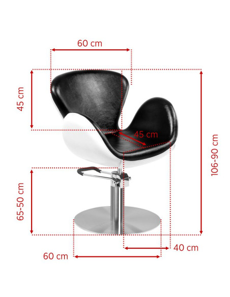 Gabbiano hairdressing chair Amsterdam black and white