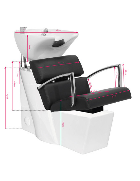 Gabbiano hairdresser wash unit Brussels black