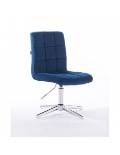 Hroove Salon Chair -  Blue Velour Bella Furniture Ireland Dublin BFHR7009CROSS