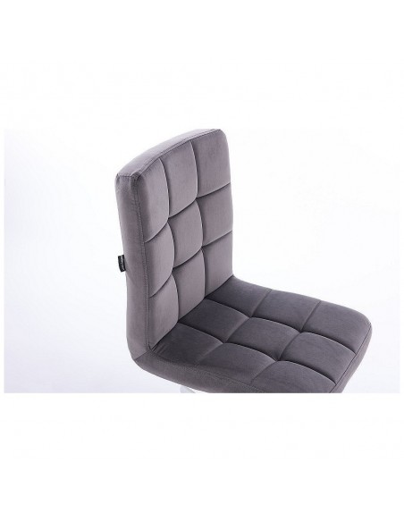 Hroove Salon Chair - Grey Velour Bella Furniture Ireland BFHR7009CROSS