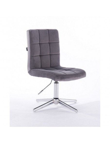 Hroove Salon Chair - Grey Velour Bella Furniture Ireland BFHR7009CROSS