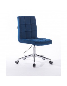 Hroove Chair On Wheels - Blue Velour Bella Furniture Ireland BFHR7009K