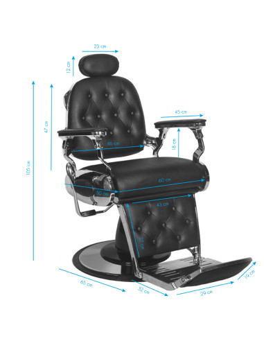 Gabbiano barber chair francesco black