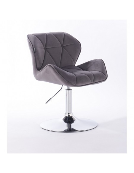 Hroove Salon Chair - Grey Velour Bella Furniture Ireland BFHR111N