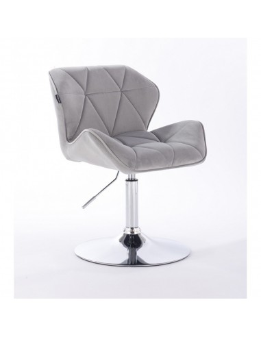 Hroove Salon Chair - Light Grey Velour Bella Furniture Ireland BFHR111N