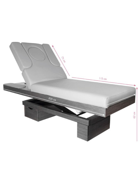 Spa cosmetic bed azzurro wood 815b heated light gray
