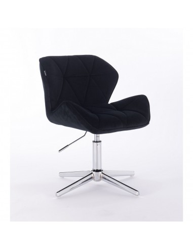 Hroove Salon Chair - Black Velour Bella Furniture Ireland BFHR111CROSS