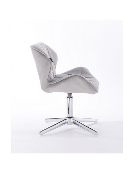 Hroove Salon Chair - Light Grey Velour Bella Furniture Ireland BFHR111CROSS