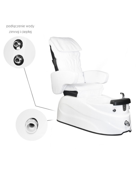 Spa pedicure chair as-122 white with massage function