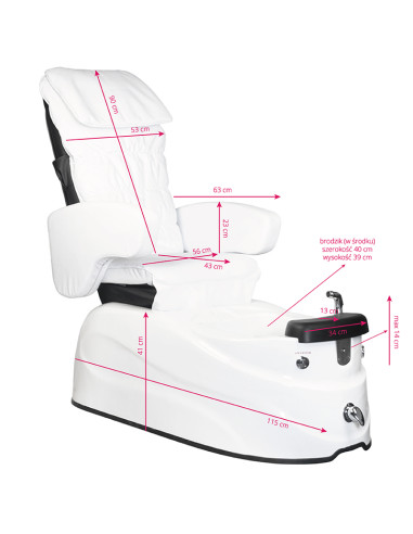 Spa pedicure chair as-122 white with massage function