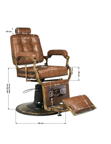 Gabbiano barber chair Boss Old Leather light brown