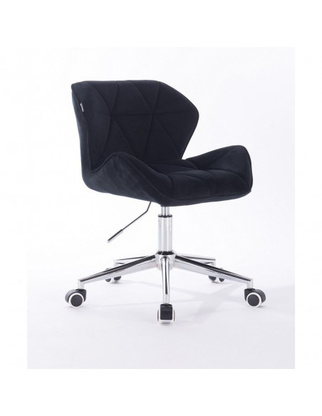 Hroove Chair On Wheels - Black Velour Bella Furniture Ireland BFHR111K