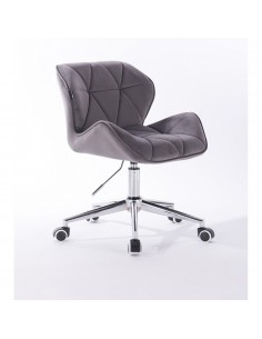Hroove Chair On Wheels - Grey Velour Bella Furniture Ireland BFHR111K