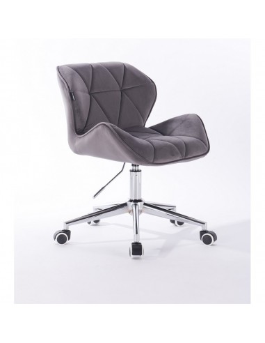 Hroove Chair On Wheels - Grey Velour Bella Furniture Ireland BFHR111K