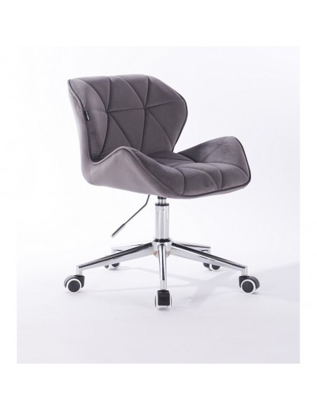 Hroove Chair On Wheels - Grey Velour Bella Furniture Ireland BFHR111K