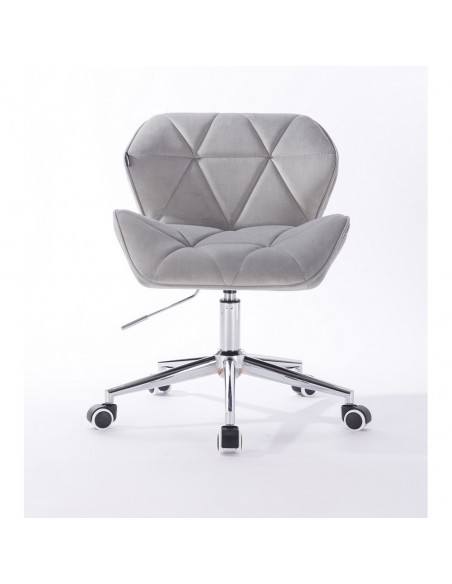 Hroove Chair On Wheels - Light Grey Velour Bella Furniture Ireland BFHR111K