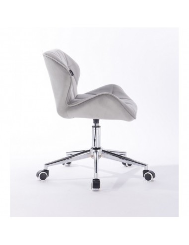 Hroove Chair On Wheels - Light Grey Velour Bella Furniture Ireland BFHR111K