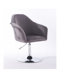 Hroove Salon Chair - Grey Velour Bella Furniture Ireland BFHR547N