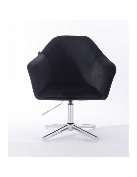 Hroove Salon Chair - Black Velour Bella Furniture Ireland BFHR547CROSS