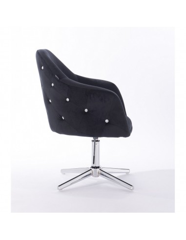 Hroove Salon Chair - Black Velour Bella Furniture Ireland BFHR547CROSS
