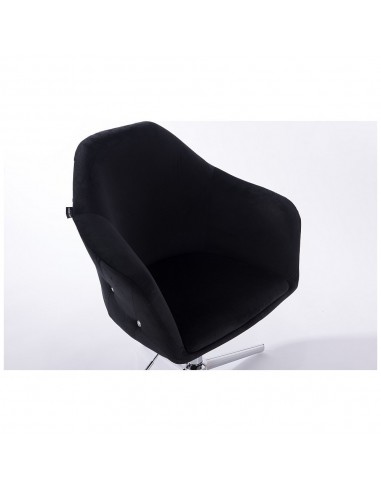 Hroove Salon Chair - Black Velour Bella Furniture Ireland BFHR547CROSS