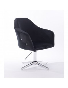 Hroove Salon Chair - Black Velour Bella Furniture Ireland BFHR547CROSS
