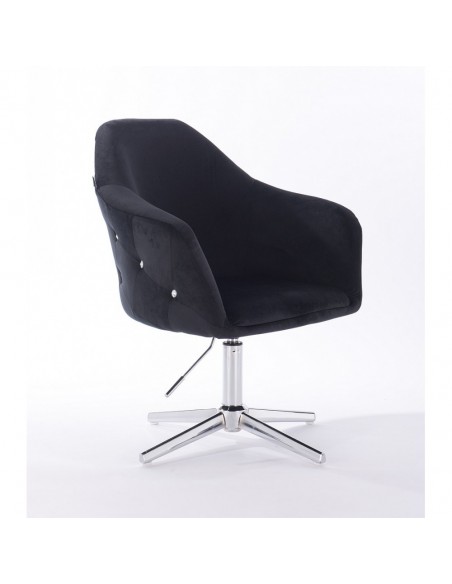 Hroove Salon Chair - Black Velour Bella Furniture Ireland BFHR547CROSS