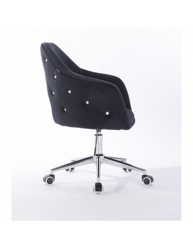Hroove Chair On Wheels - Black Velour Bella Furniture Ireland BFHR547K