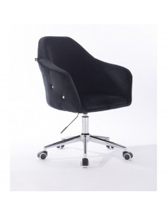 Hroove Chair On Wheels - Black Velour Bella Furniture Ireland BFHR547K