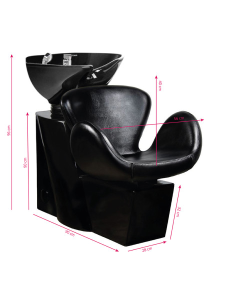 Gabbiano amsterdam hair wash unit black / black bowl
